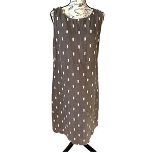 Garnet Hill slate gray 100% linen A line  sheath dress. Size 12